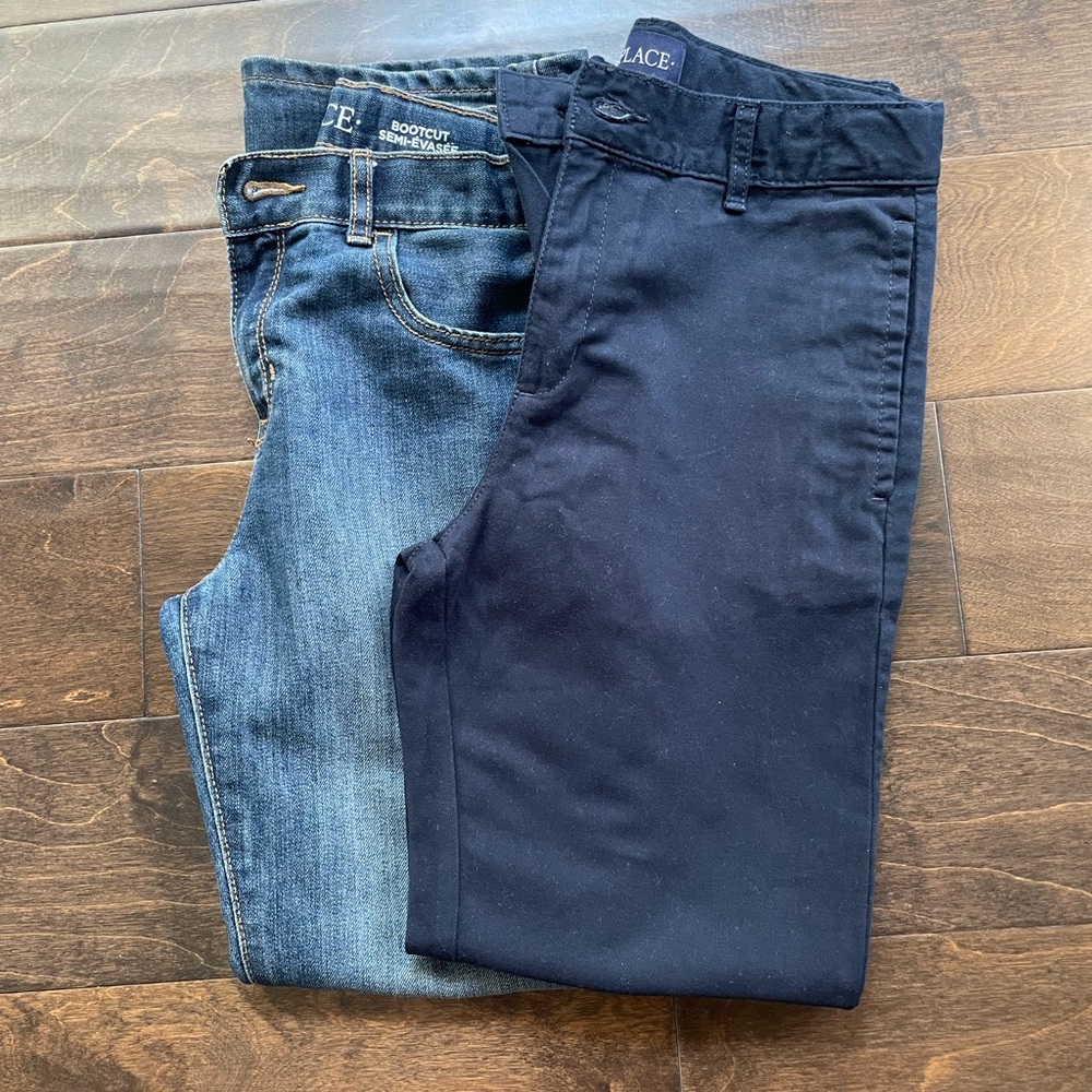 Pack of 2 boys pants- The Children’s place bootcut jeans & Navy pants- size 10